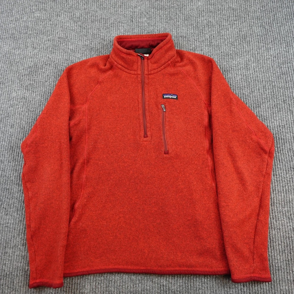 Patagonia Better Sweater 1/4 Zip Pullover Mens Medium Red Fleece 25520F9